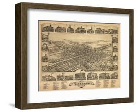 Vineland, New Jersey - Panoramic Map-Lantern Press-Framed Art Print