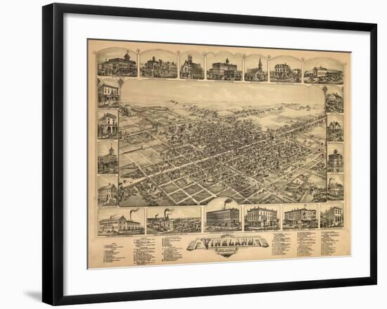 Vineland, New Jersey - Panoramic Map-Lantern Press-Framed Art Print