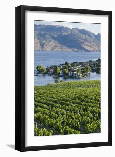 Vineyard and Okanagan Lake at Quails' Gate Winery, Kelowna, Bc, Canada-Michael DeFreitas-Framed Photographic Print