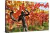 Vineyard Fall Colors-Lantern Press-Stretched Canvas