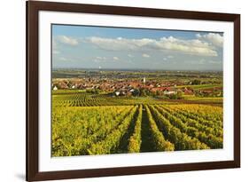 Vineyard Landscape and Maikammer Village, German Wine Route, Rhineland-Palatinate, Germany, Europe-Jochen Schlenker-Framed Photographic Print