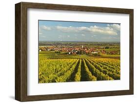 Vineyard Landscape and Maikammer Village, German Wine Route, Rhineland-Palatinate, Germany, Europe-Jochen Schlenker-Framed Photographic Print