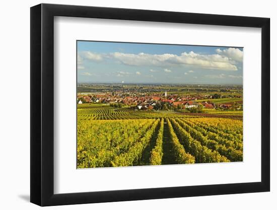 Vineyard Landscape and Maikammer Village, German Wine Route, Rhineland-Palatinate, Germany, Europe-Jochen Schlenker-Framed Photographic Print