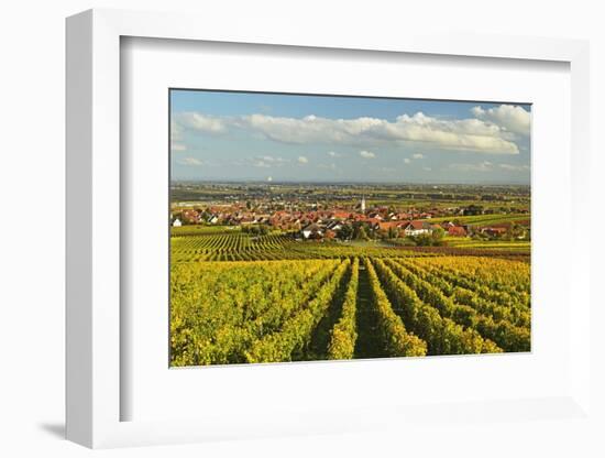 Vineyard Landscape and Maikammer Village, German Wine Route, Rhineland-Palatinate, Germany, Europe-Jochen Schlenker-Framed Photographic Print