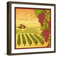 Vineyard Landscape-Oleg Iatsun-Framed Art Print