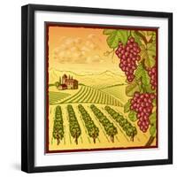 Vineyard Landscape-Oleg Iatsun-Framed Art Print