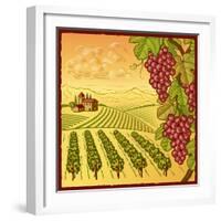 Vineyard Landscape-Oleg Iatsun-Framed Art Print