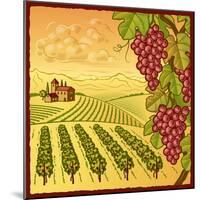 Vineyard Landscape-Oleg Iatsun-Mounted Art Print