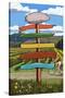 Vineyard Signpost-Lantern Press-Stretched Canvas