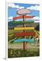 Vineyard Signpost-Lantern Press-Framed Art Print