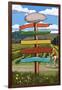 Vineyard Signpost-Lantern Press-Framed Art Print