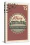 Vineyard Tours Stamp-Lantern Press-Stretched Canvas