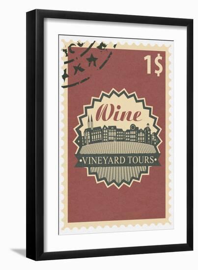 Vineyard Tours Stamp-Lantern Press-Framed Art Print