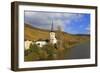 Vineyards and church near Piesport, Moselle Valley, Rhineland-Palatinate, Germany, Europe-Hans-Peter Merten-Framed Photographic Print