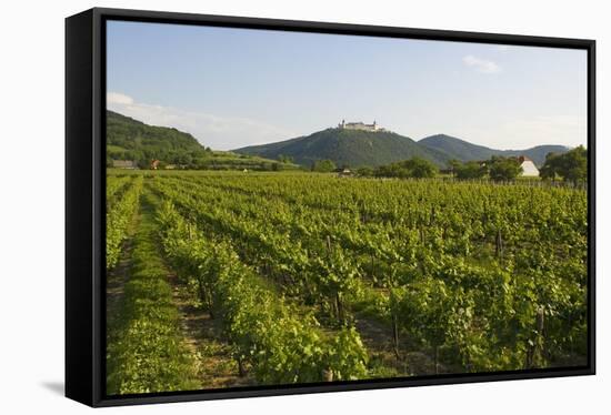 Vineyards and Stift Gottfried, Krems, Wachau, Austria-Charles Bowman-Framed Stretched Canvas