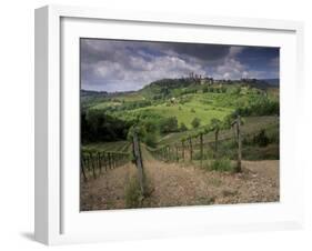 Vineyards and the Medivel Town of San Gimignano Delle Belle Torri, Tuscany, Italy-Patrick Dieudonne-Framed Photographic Print