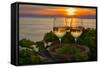 Vineyards of the Lavaux Region over Lake Leman (Lake of Geneva)-swisshippo-Framed Stretched Canvas