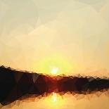 Sunrise Low Poly Effect Abstract Vector Background.-Vinko93-Art Print