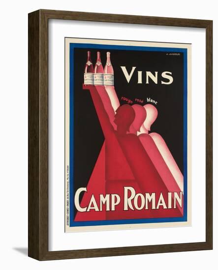 Vins Camp Romain'. Werbeplakat für Camp Romain Weine. Gedruckt von Affiches Camis, Paris-null-Framed Giclee Print