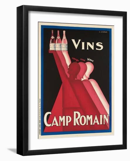 Vins Camp Romain'. Werbeplakat für Camp Romain Weine. Gedruckt von Affiches Camis, Paris-null-Framed Giclee Print