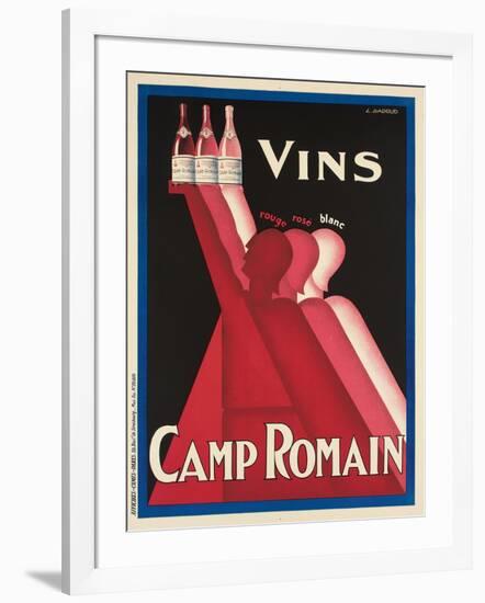 Vins Camp Romain'. Werbeplakat für Camp Romain Weine. Gedruckt von Affiches Camis, Paris-null-Framed Giclee Print