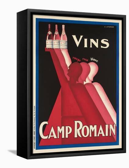 Vins Camp Romain'. Werbeplakat für Camp Romain Weine. Gedruckt von Affiches Camis, Paris-null-Framed Stretched Canvas