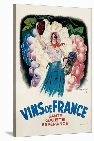 Vins de France: Sante, Gaiete, Esperance-Antoine Galland-Stretched Canvas