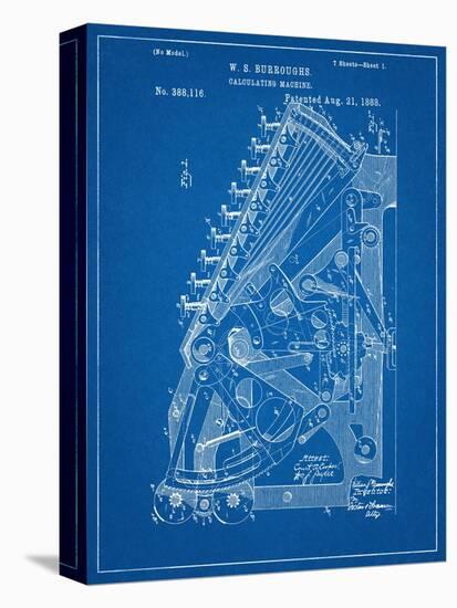 Vintage 1888 Calculator Patent-null-Stretched Canvas