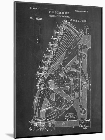 Vintage 1888 Calculator Patent-null-Mounted Art Print