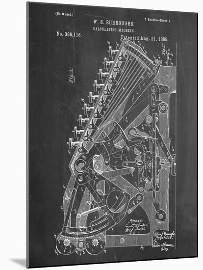 Vintage 1888 Calculator Patent-null-Mounted Art Print