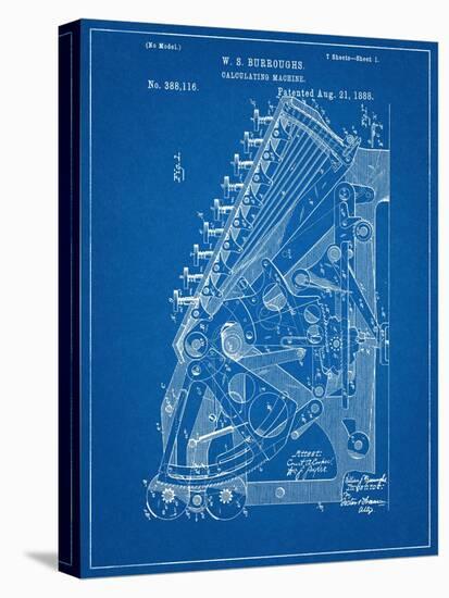 Vintage 1888 Calculator Patent-null-Stretched Canvas