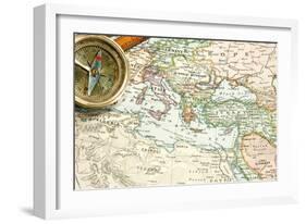 Vintage (1907 Copyrighted Expired) Map Of Europe And Asia-Cmcderm1-Framed Art Print