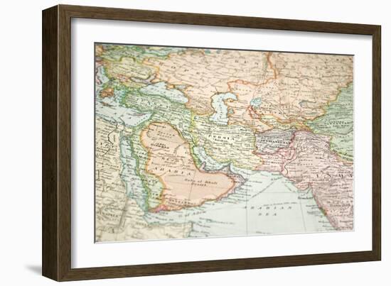 Vintage (1907 Copyrighted Expired) Map Of Europe And Asia-Cmcderm1-Framed Art Print