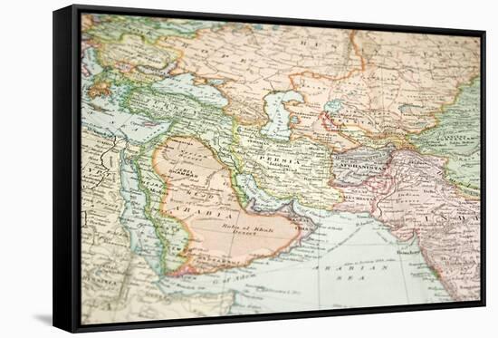 Vintage (1907 Copyrighted Expired) Map Of Europe And Asia-Cmcderm1-Framed Stretched Canvas