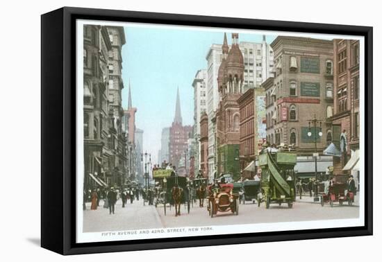 Vintage 5th Avenue and 42nd Street, New York City-null-Framed Stretched Canvas