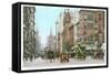 Vintage 5th Avenue and 42nd Street, New York City-null-Framed Stretched Canvas