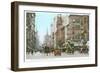 Vintage 5th Avenue and 42nd Street, New York City-null-Framed Art Print