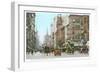 Vintage 5th Avenue and 42nd Street, New York City-null-Framed Art Print