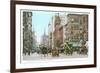 Vintage 5th Avenue and 42nd Street, New York City-null-Framed Premium Giclee Print