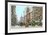 Vintage 5th Avenue and 42nd Street, New York City-null-Framed Premium Giclee Print