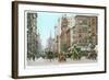 Vintage 5th Avenue and 42nd Street, New York City-null-Framed Art Print