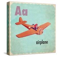 Vintage ABC- A-null-Stretched Canvas