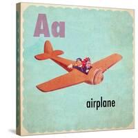 Vintage ABC- A-null-Stretched Canvas