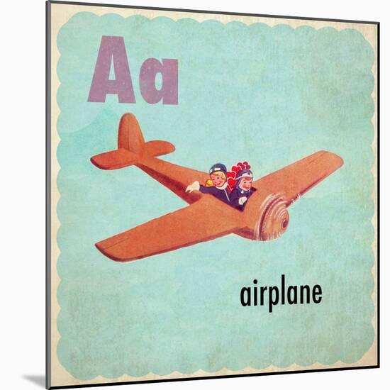 Vintage ABC- A-null-Mounted Giclee Print