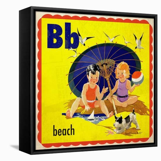 Vintage ABC- B-null-Framed Stretched Canvas