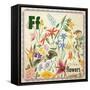 Vintage ABC- F-null-Framed Stretched Canvas