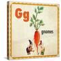 Vintage ABC- G-null-Stretched Canvas