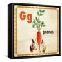 Vintage ABC- G-null-Framed Stretched Canvas