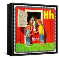 Vintage ABC- H-null-Framed Stretched Canvas
