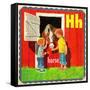 Vintage ABC- H-null-Framed Stretched Canvas